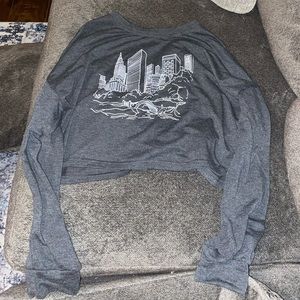 Grey city crop top